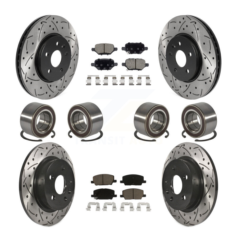 Front Rear Bearing Coated Brake Rotor Pads Kit (10Pc) For Buick Encore Chevrolet Trax AWD KBB-117780
