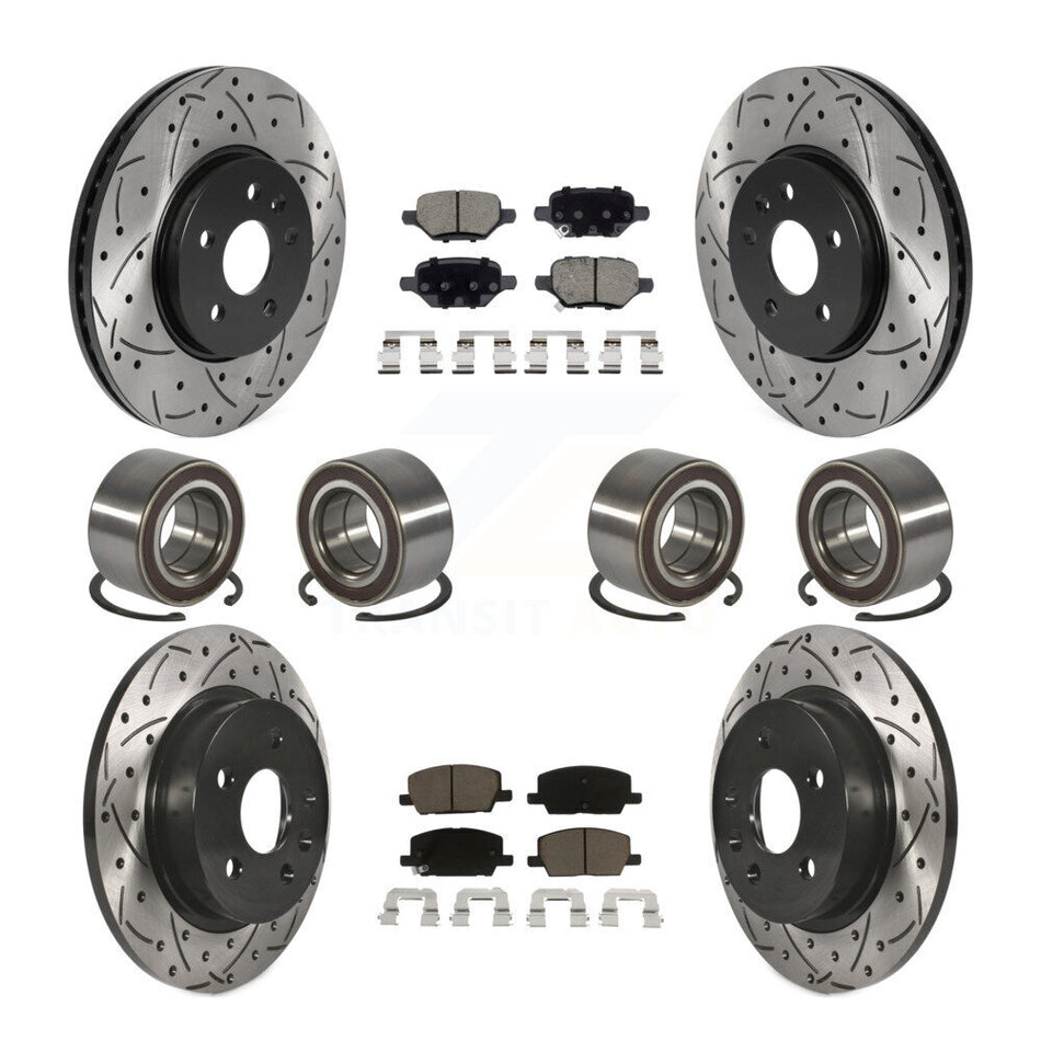 Front Rear Bearing Coated Brake Rotor Pads Kit (10Pc) For Buick Encore Chevrolet Trax AWD KBB-117780