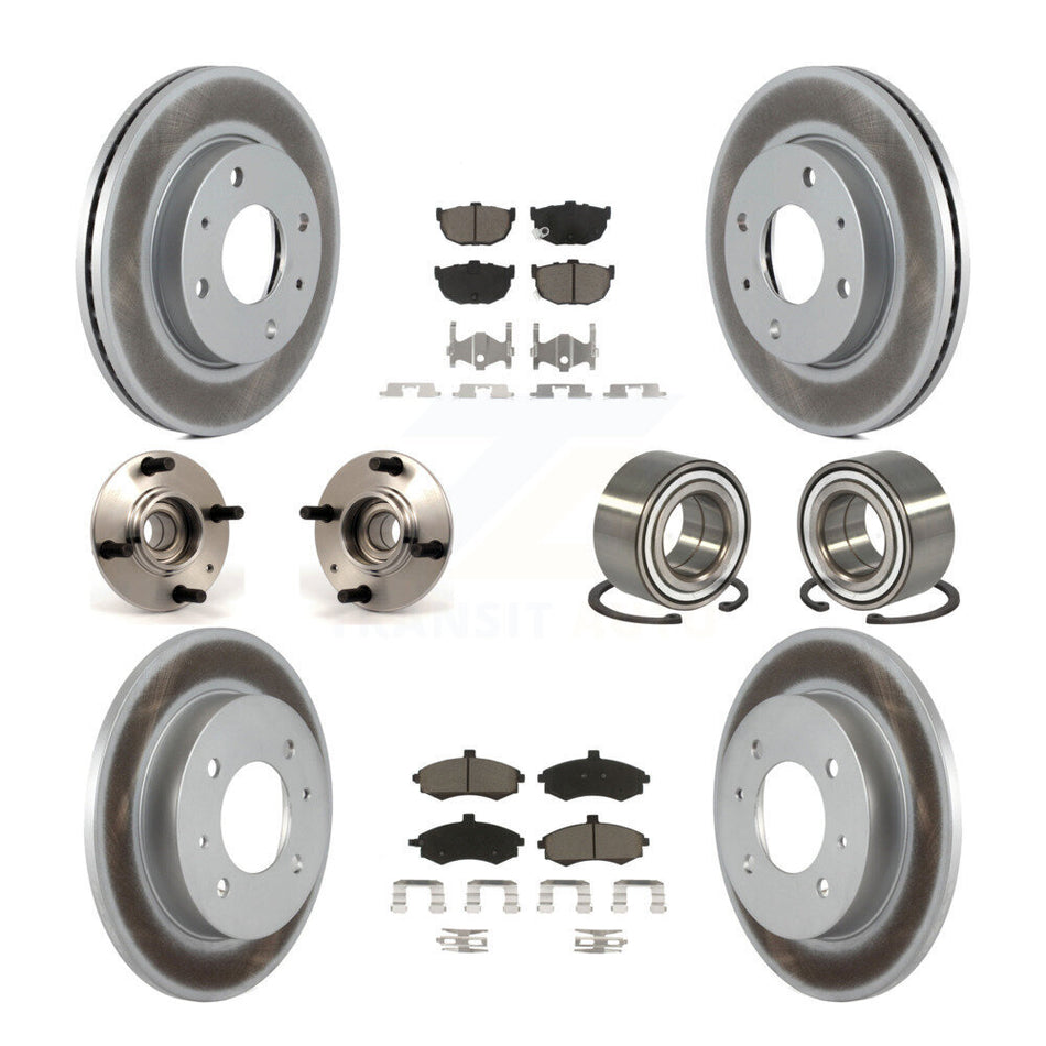 Front Rear Wheel Hub Bearings Assembly Coated Disc Brake Rotors And Ceramic Pads Kit (10Pc) For Hyundai Elantra rear brakes with Non-ABS KBB-117891