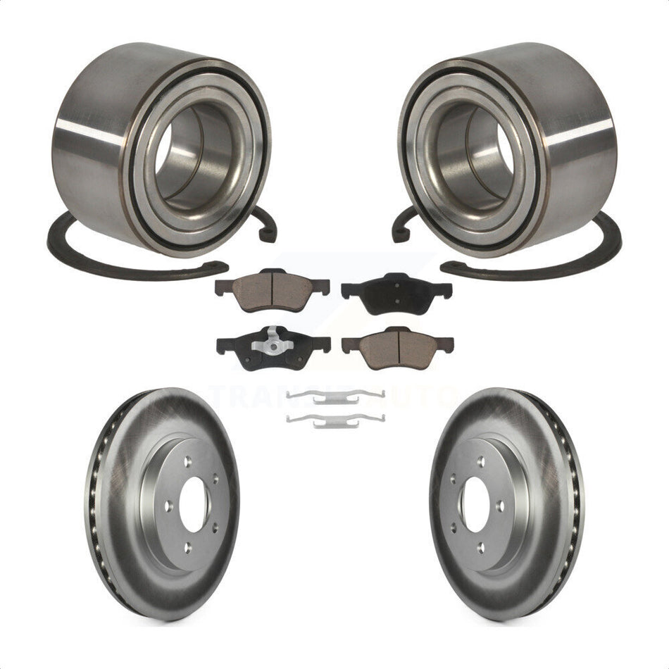 Front Wheel Bearing With Coated Disc Brake Rotors And Ceramic Pads Kit For Ford Escape Mercury Mariner Mazda Tribute KBB-118142