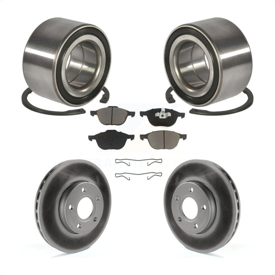 Front Wheel Bearing With Coated Disc Brake Rotors And Ceramic Pads Kit For Ford Focus C-Max KBB-118149