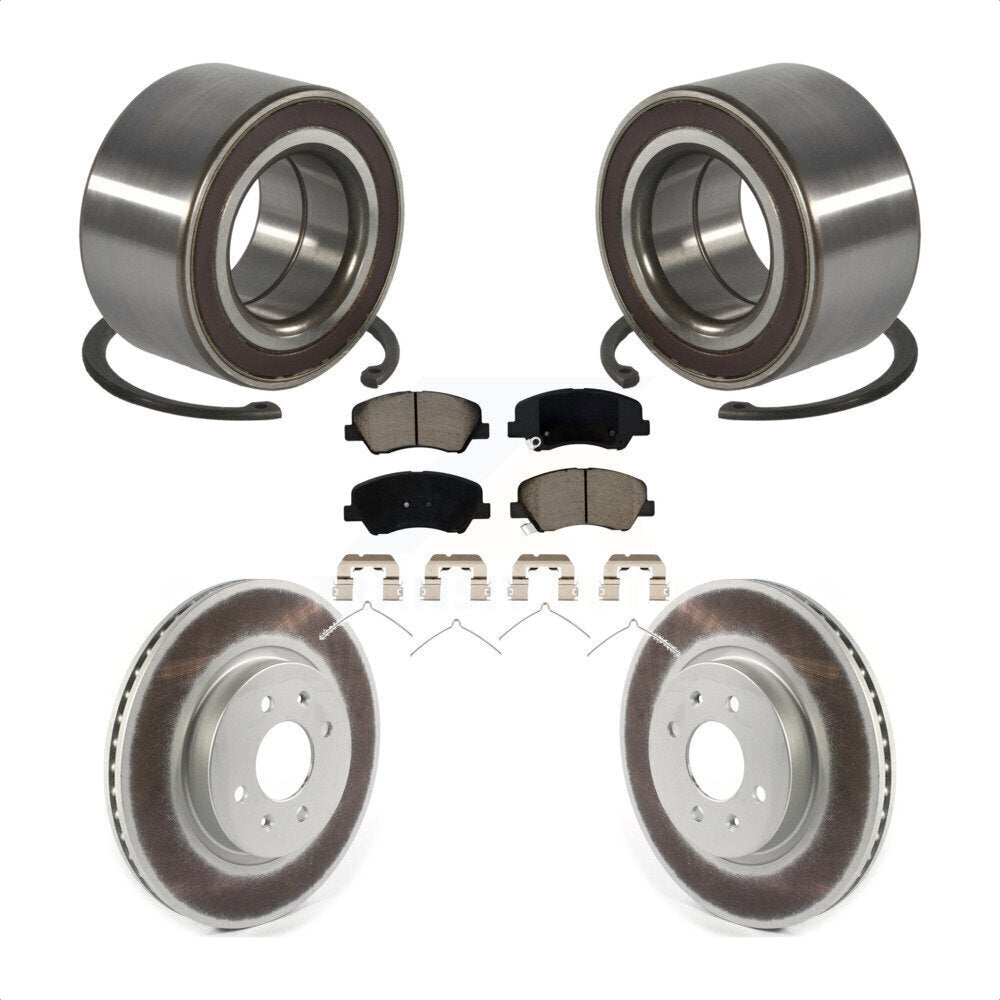 Front Wheel Bearing Coated Disc Brake Rotors And Pads Kit For Kia Rio Hyundai Accent KBB-118165