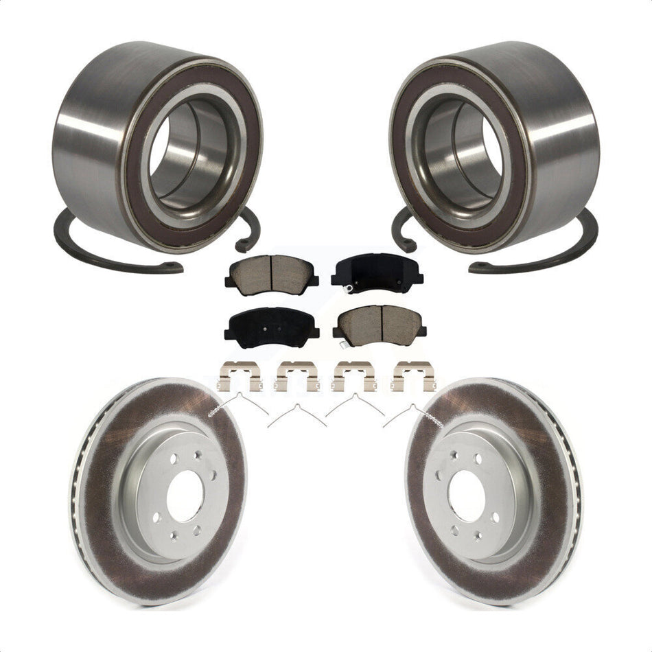 Front Wheel Bearing Coated Disc Brake Rotors And Pads Kit For Kia Rio Hyundai Accent KBB-118165