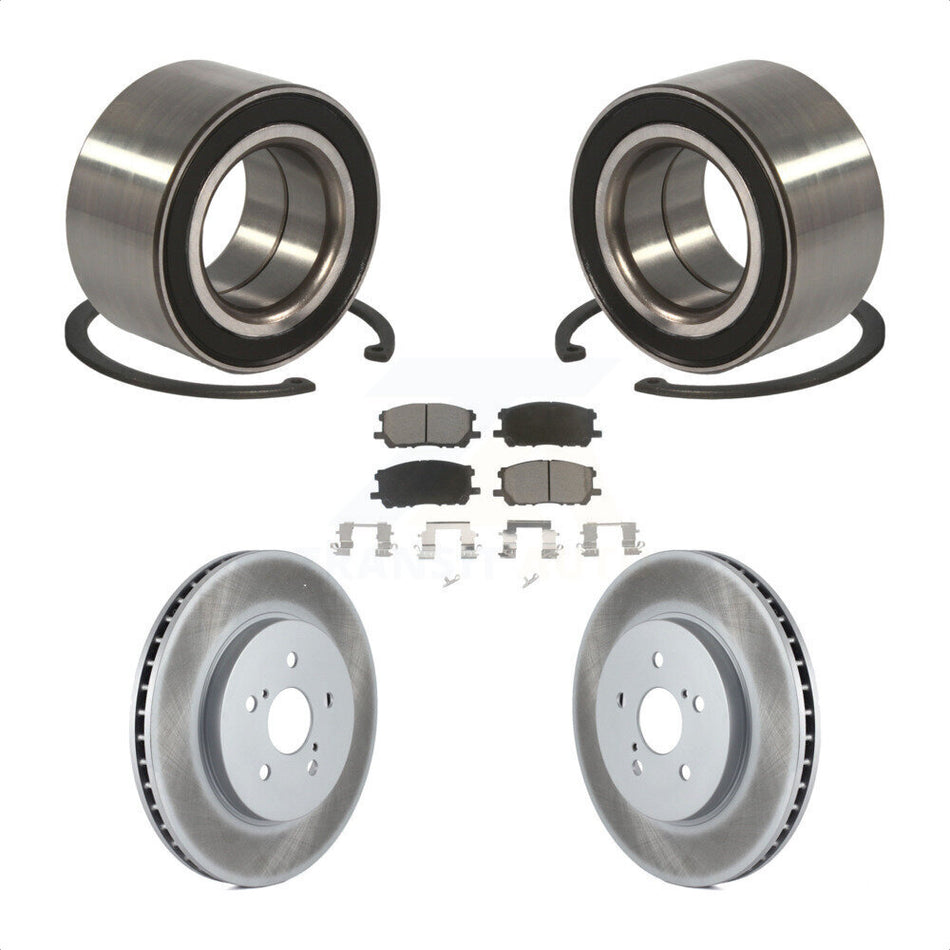 Front Wheel Bearing With Coated Disc Brake Rotors And Ceramic Pads Kit For Lexus Toyota Highlander RX350 RX330 RX400h KBB-118187