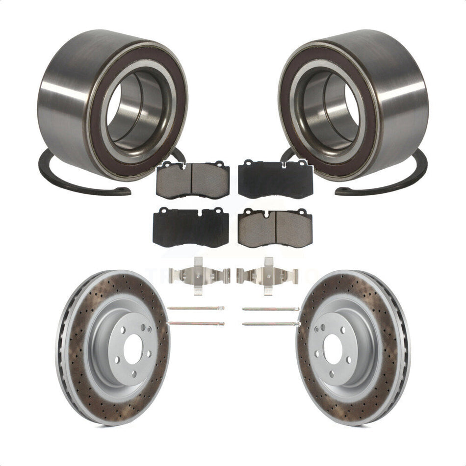 Front Wheel Bearing With Coated Disc Brake Rotors And Ceramic Pads Kit For Mercedes-Benz S550 CL550 S350 KBB-118190