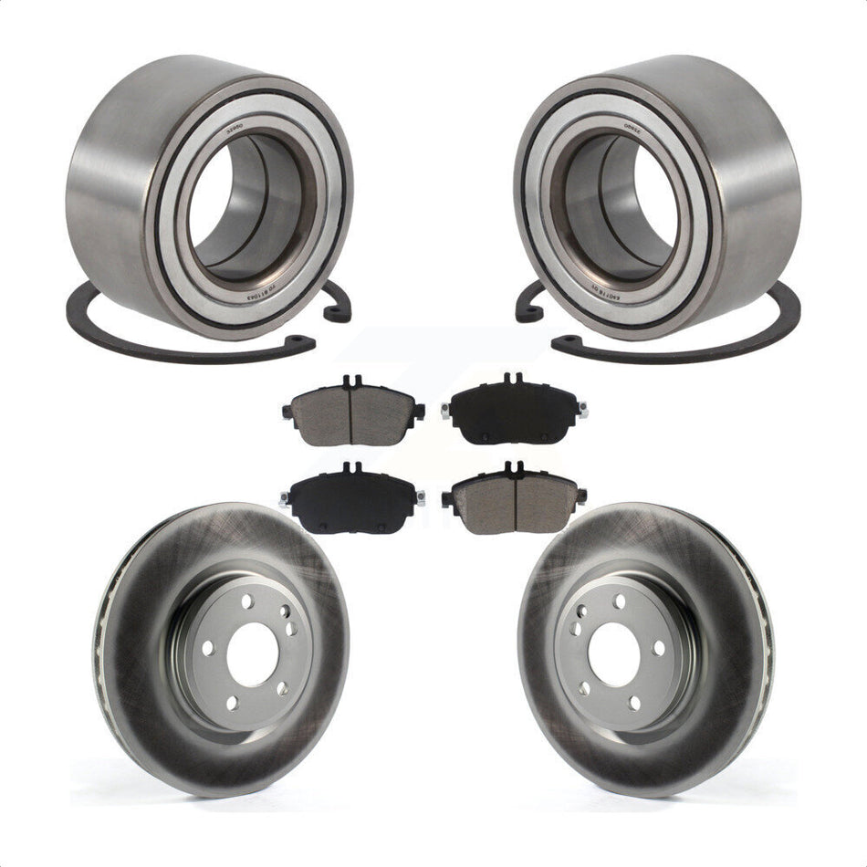 Front Wheel Bearing With Coated Disc Brake Rotors And Ceramic Pads Kit For Mercedes-Benz CLA250 GLA250 INFINITI QX30 KBB-118198