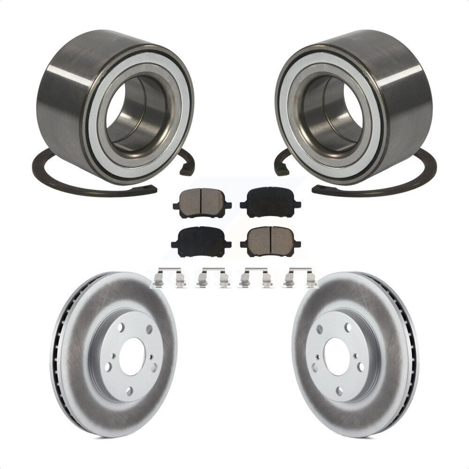 Front Wheel Bearing With Coated Disc Brake Rotors And Ceramic Pads Kit For Toyota Camry Avalon Lexus ES300 Solara KBB-118200
