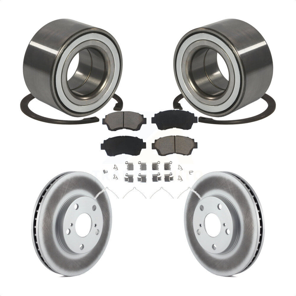 Front Wheel Bearing With Coated Disc Brake Rotors And Ceramic Pads Kit For Toyota Camry Sienna Avalon Lexus ES300 KBB-118201
