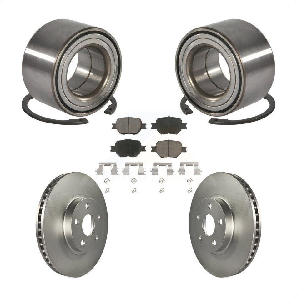 Front Wheel Bearing With Coated Disc Brake Rotors And Ceramic Pads Kit For Scion tC Toyota Celica KBB-118203
