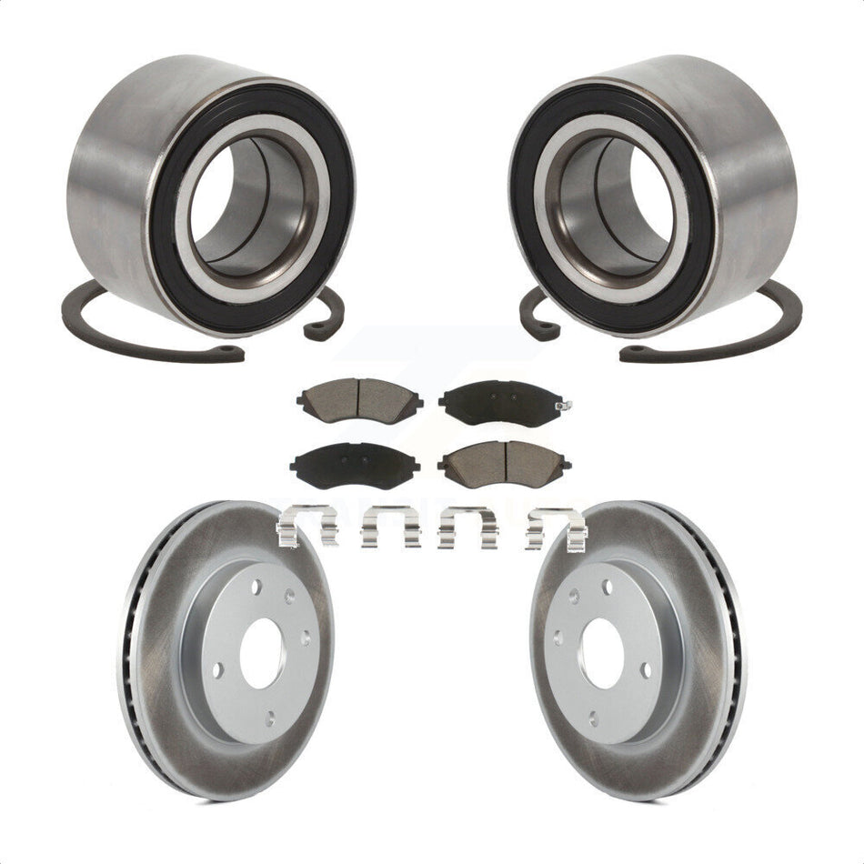 Front Wheel Bearing With Coated Disc Brake Rotors And Ceramic Pads Kit For Suzuki Forenza Reno Chevrolet Optra KBB-118208