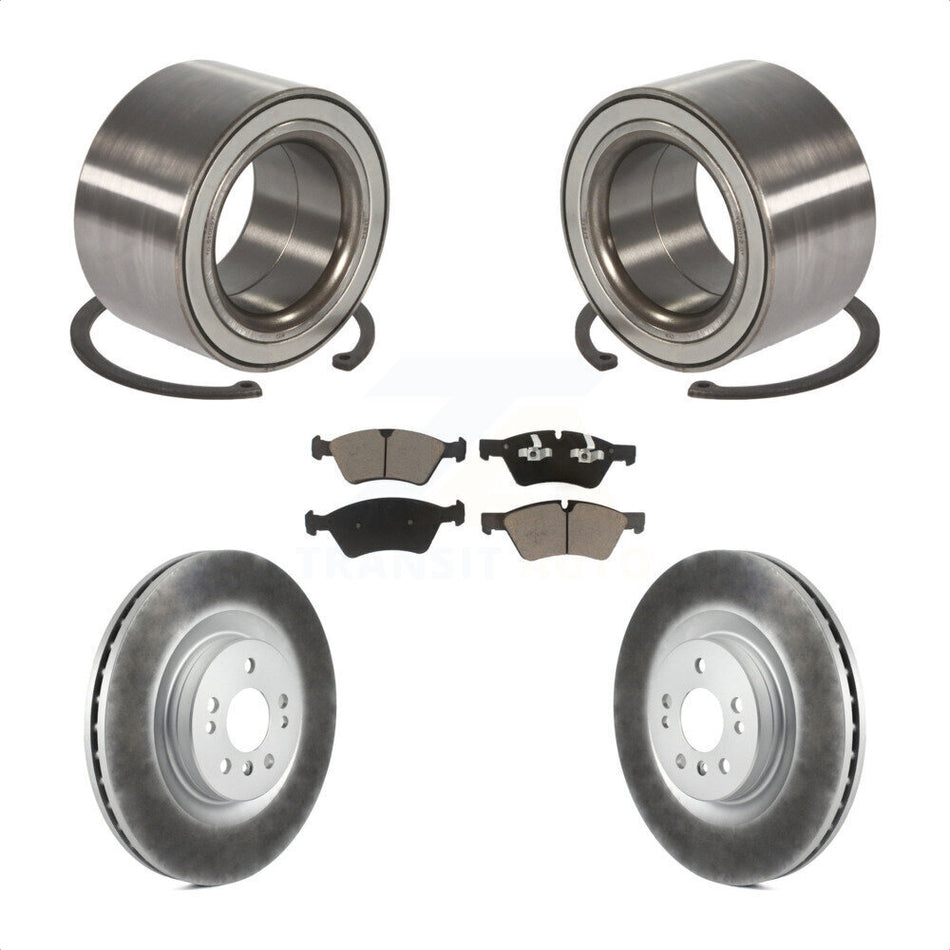 Front Wheel Bearing With Coated Disc Brake Rotors And Ceramic Pads Kit For Mercedes-Benz GL450 GL550 GL350 GL320 KBB-118215