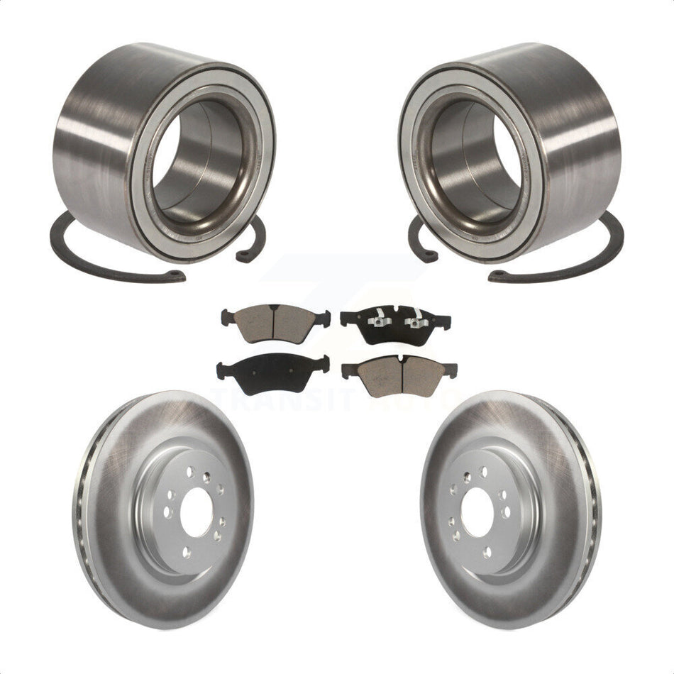 Front Wheel Bearing With Coated Disc Brake Rotors And Ceramic Pads Kit For 2010-2011 Mercedes-Benz ML450 KBB-118218