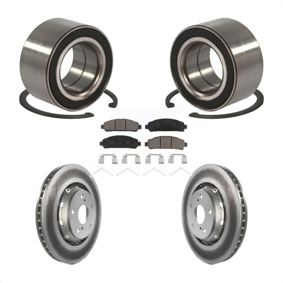 Front Wheel Bearing With Coated Disc Brake Rotors And Ceramic Pads Kit For 2009-2016 Toyota Venza KBB-118220