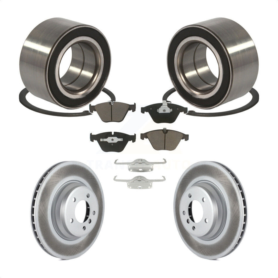 Front Wheel Bearing With Coated Disc Brake Rotors And Ceramic Pads Kit For BMW 335i xDrive 335xi KBB-118221