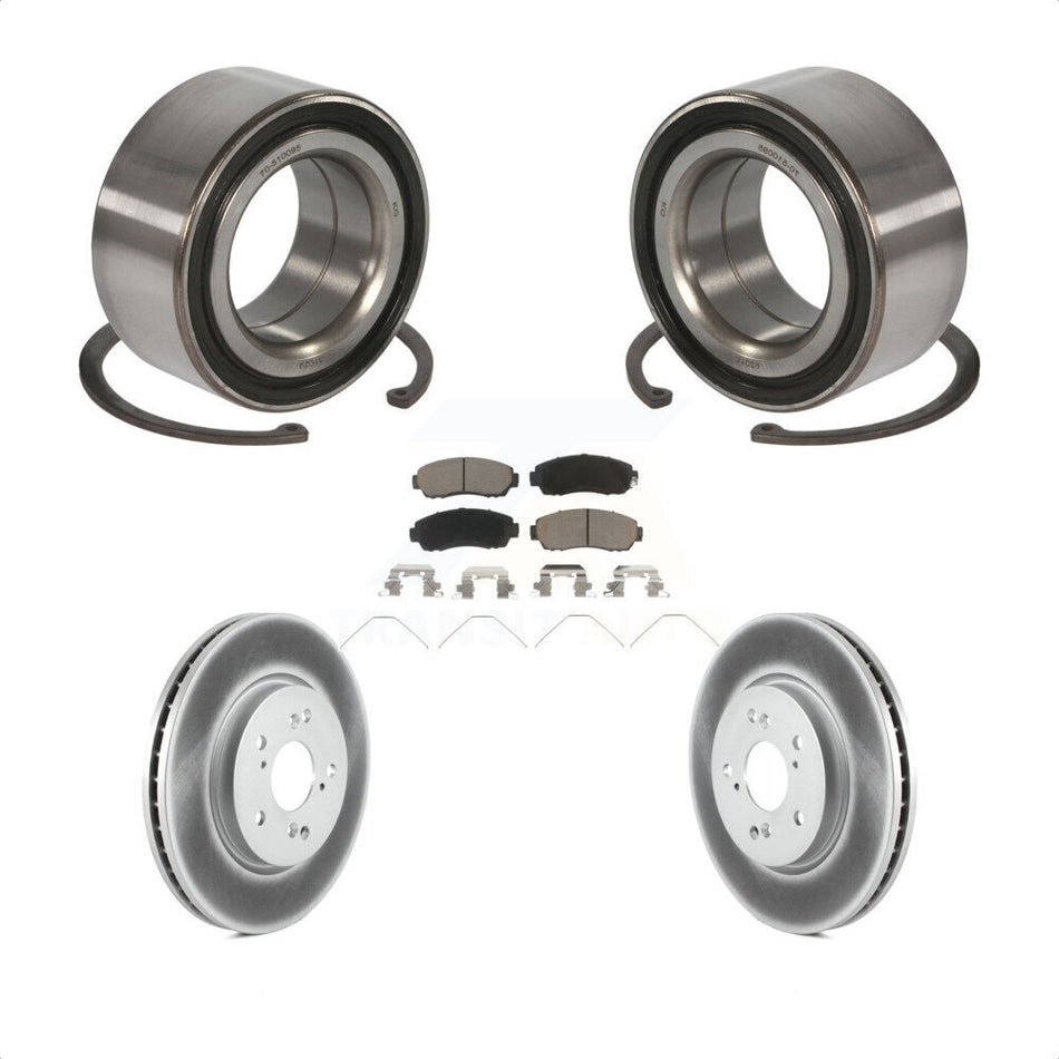Front Wheel Bearing With Coated Disc Brake Rotors And Ceramic Pads Kit For Honda Crosstour Accord KBB-118242