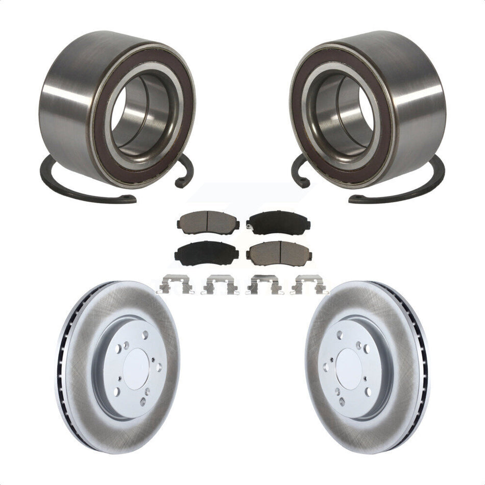 Front Wheel Bearing With Coated Disc Brake Rotors And Ceramic Pads Kit For 2005-2010 Honda Odyssey KBB-118243