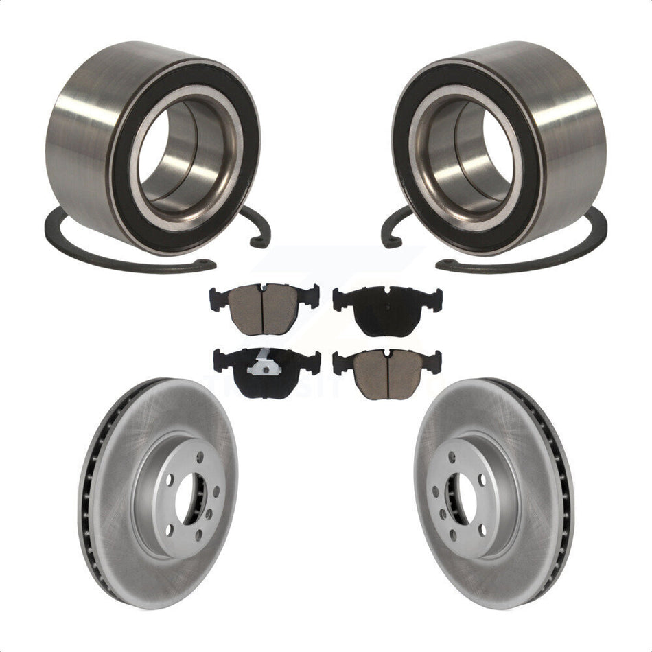 Front Wheel Bearing With Coated Disc Brake Rotors And Ceramic Pads Kit For BMW X5 KBB-118247