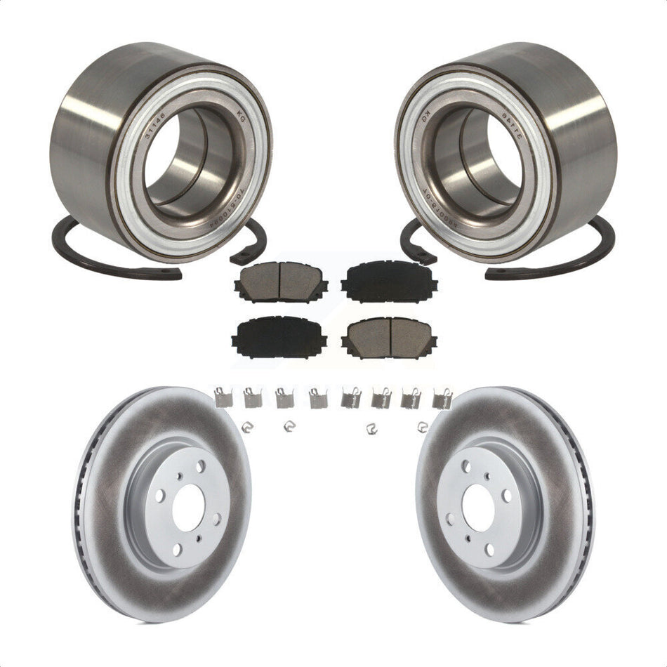 Front Wheel Bearing With Coated Disc Brake Rotors And Ceramic Pads Kit For Toyota Yaris KBB-118265