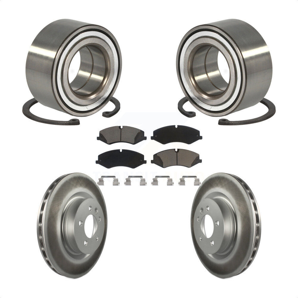 Front Wheel Bearing With Coated Disc Brake Rotors And Ceramic Pads Kit For Land Rover Range Sport Discovery KBB-118267