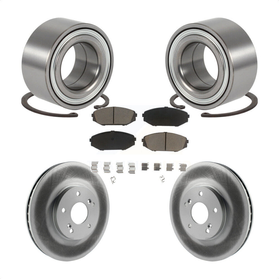 Front Wheel Bearing With Coated Disc Brake Rotors And Ceramic Pads Kit For 1999-2004 Honda Odyssey KBB-118273