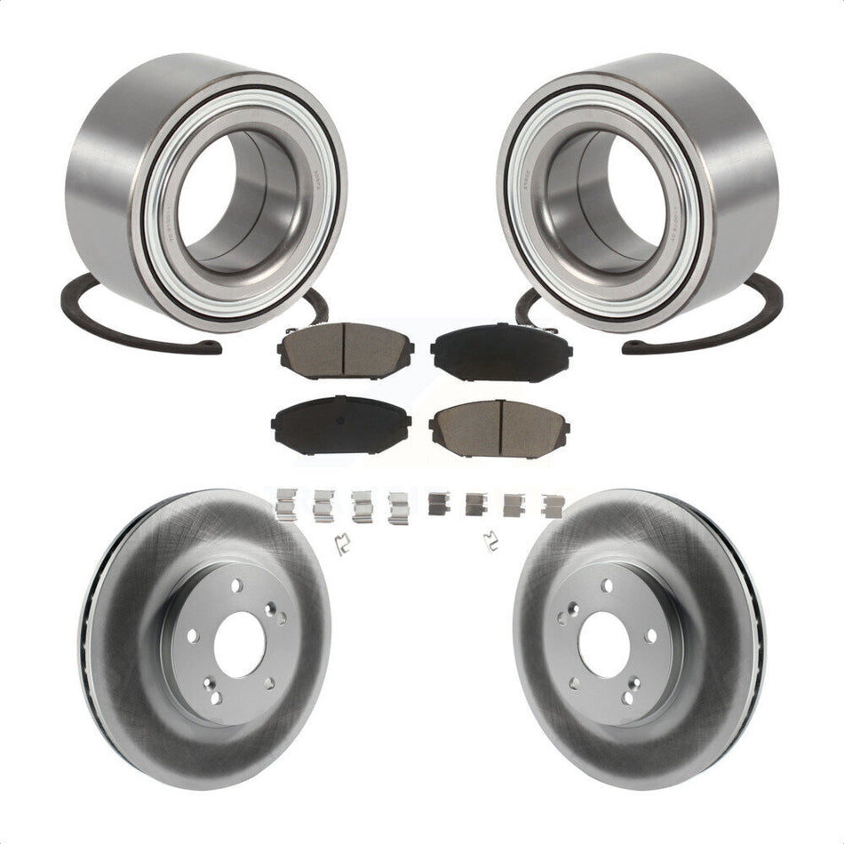 Front Wheel Bearing With Coated Disc Brake Rotors And Ceramic Pads Kit For 2001-2002 Acura MDX KBB-118274
