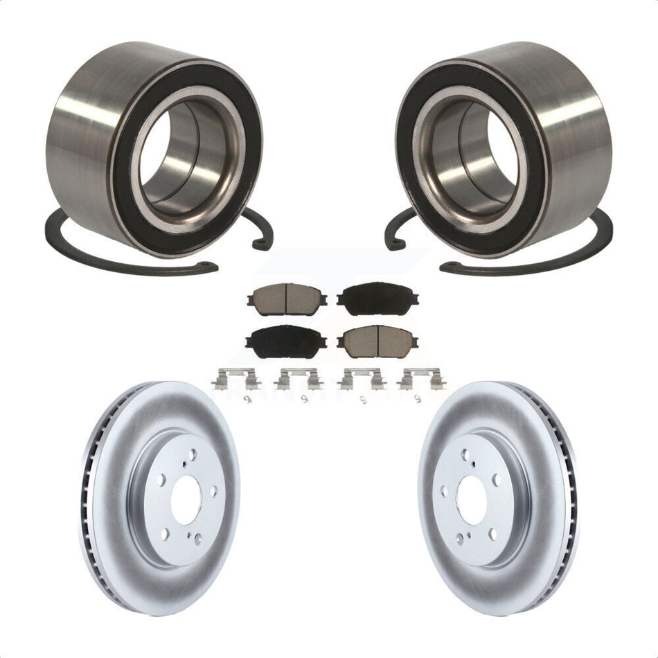 Front Wheel Bearing With Coated Disc Brake Rotors And Ceramic Pads Kit For Toyota Sienna Camry Avalon Solara KBB-118283
