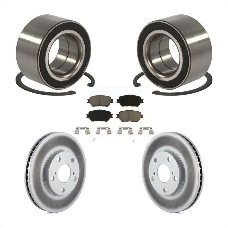 Front Wheel Bearing With Coated Disc Brake Rotors And Ceramic Pads Kit For Toyota Camry KBB-118284