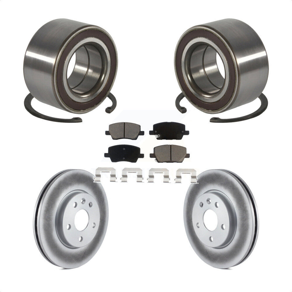 Front Wheel Bearing With Coated Disc Brake Rotors And Ceramic Pads Kit For 2018-2019 Chevrolet Sonic KBB-118291