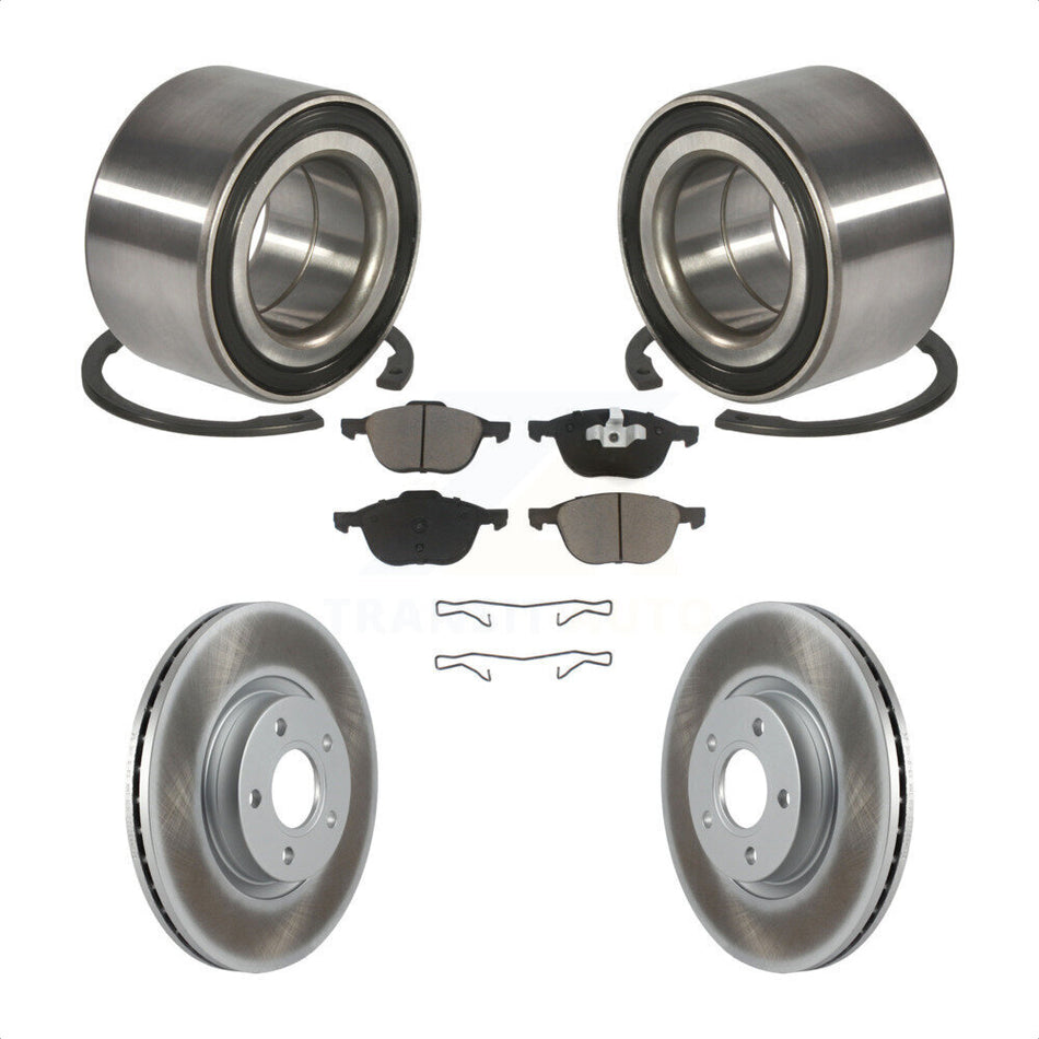 Front Wheel Bearing With Coated Disc Brake Rotors And Ceramic Pads Kit For Ford Escape C-Max KBB-118311