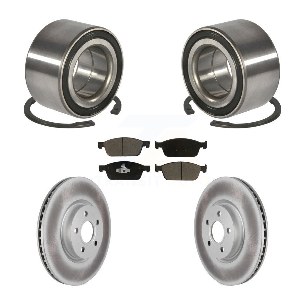 Front Wheel Bearing Coated Disc Brake Rotor And Ceramic Pads Kit For Ford Transit Connect KBB-118312