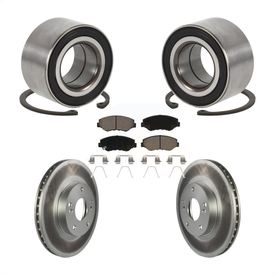 Front Wheel Bearing With Coated Disc Brake Rotors And Ceramic Pads Kit For Honda Accord Element KBB-118315