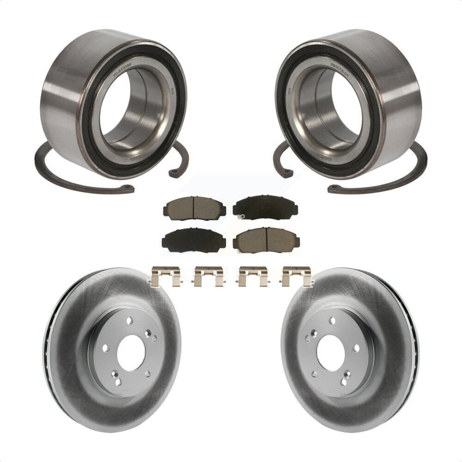 Front Wheel Bearing With Coated Disc Brake Rotors And Ceramic Pads Kit For Honda Accord Acura TSX KBB-118330