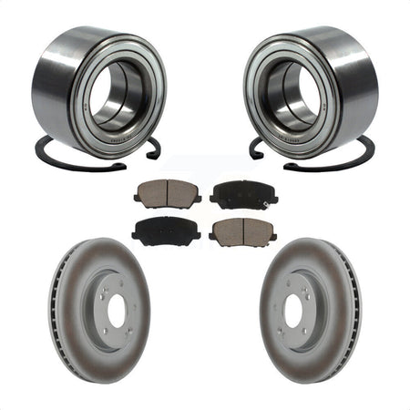 Front Wheel Bearing Coated Brake Rotor Pad Kit For Kia Forte Forte5 Hyundai Veloster Koup KBB-118347