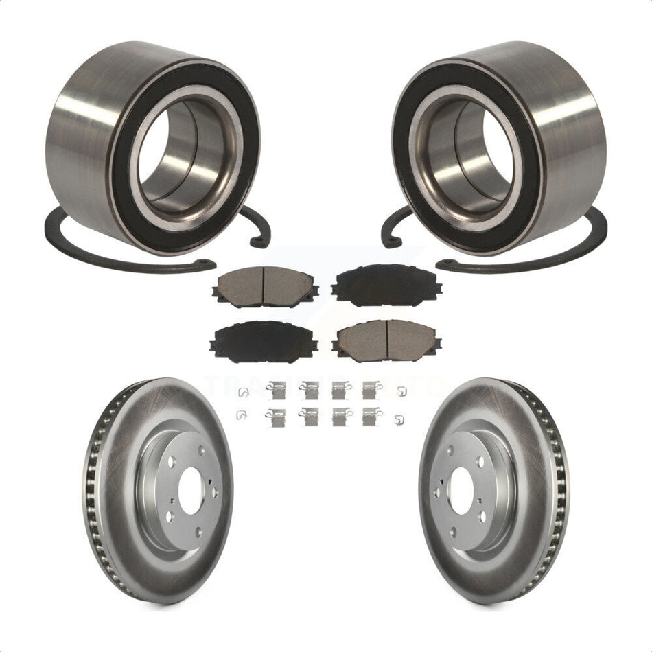 Front Wheel Bearing With Coated Disc Brake Rotors And Ceramic Pads Kit For Toyota Matrix Pontiac Vibe KBB-118349