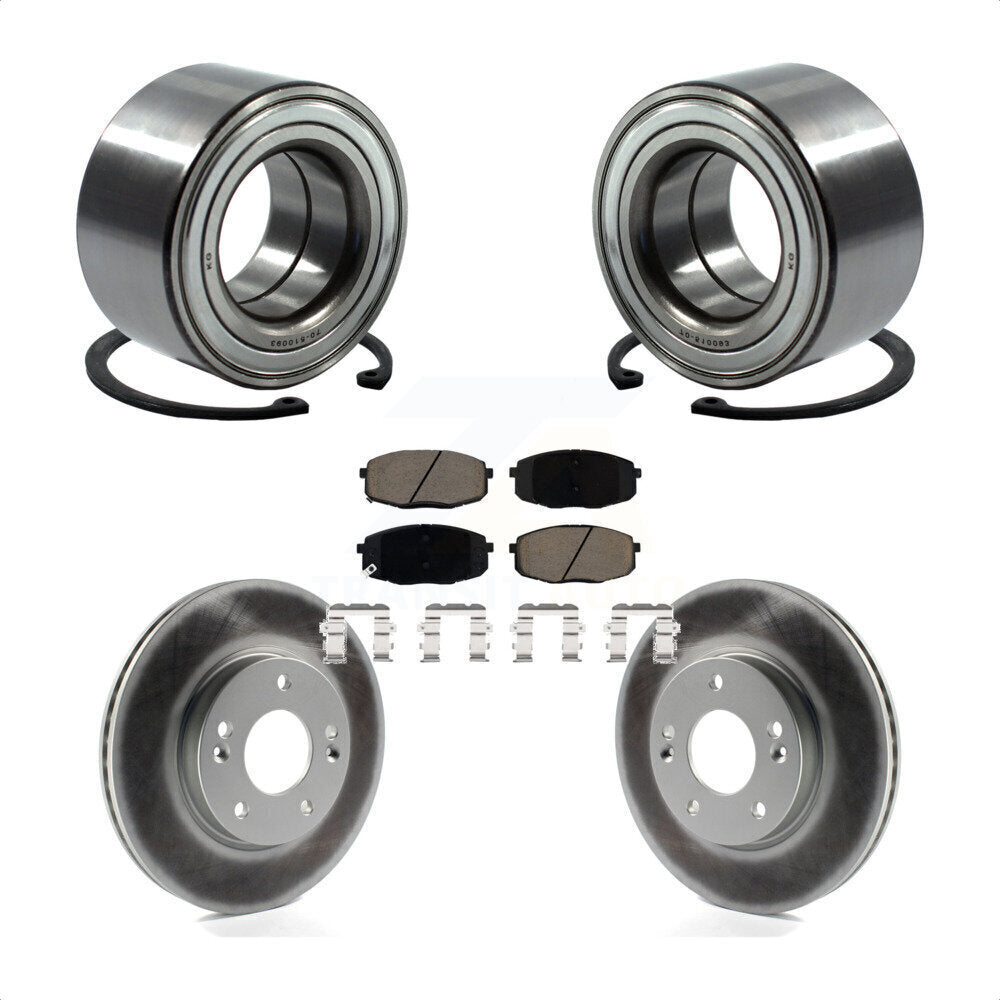 Front Wheel Bearing Coated Disc Brake Rotors And Ceramic Pads Kit For Kia Soul Forte KBB-118353