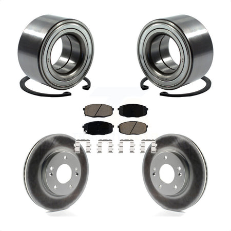 Front Wheel Bearing Coated Disc Brake Rotors And Ceramic Pads Kit For Kia Soul Forte KBB-118353