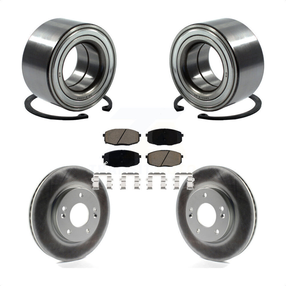 Front Wheel Bearing Coated Disc Brake Rotors And Ceramic Pads Kit For Kia Soul Forte KBB-118353