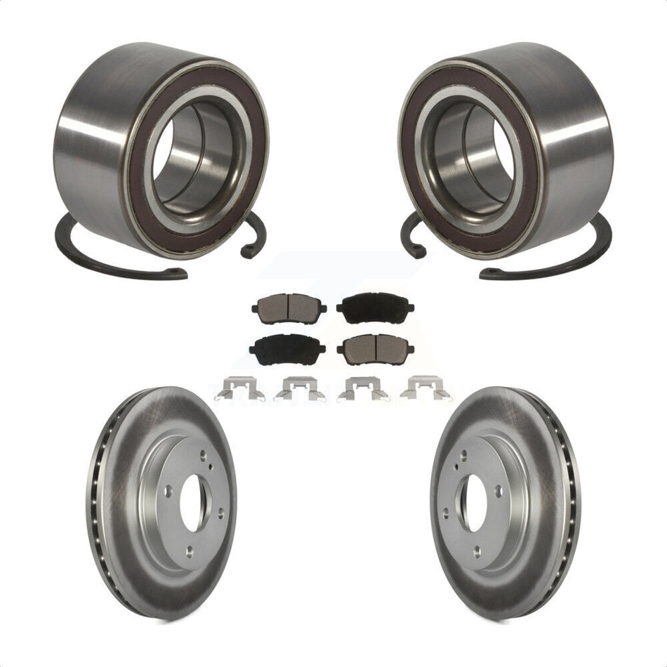 Front Wheel Bearing With Coated Disc Brake Rotors And Ceramic Pads Kit For Ford Fiesta KBB-118355