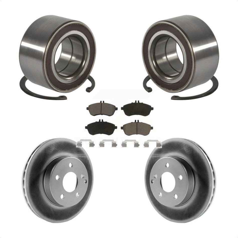 Front Wheel Bearing With Coated Disc Brake Rotors And Ceramic Pads Kit For Mercedes-Benz C300 KBB-118359