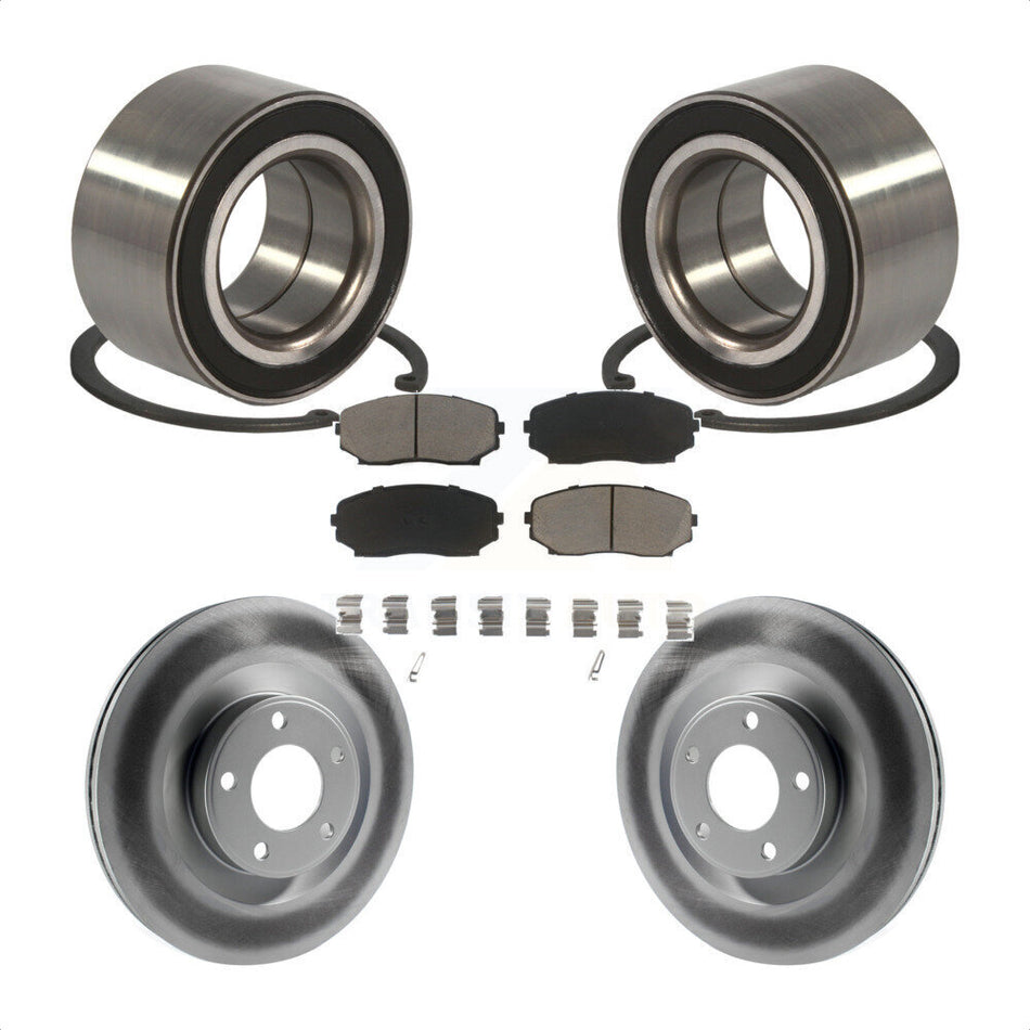 Front Wheel Bearing With Coated Disc Brake Rotors And Ceramic Pads Kit For Ford Edge Lincoln MKX KBB-118365