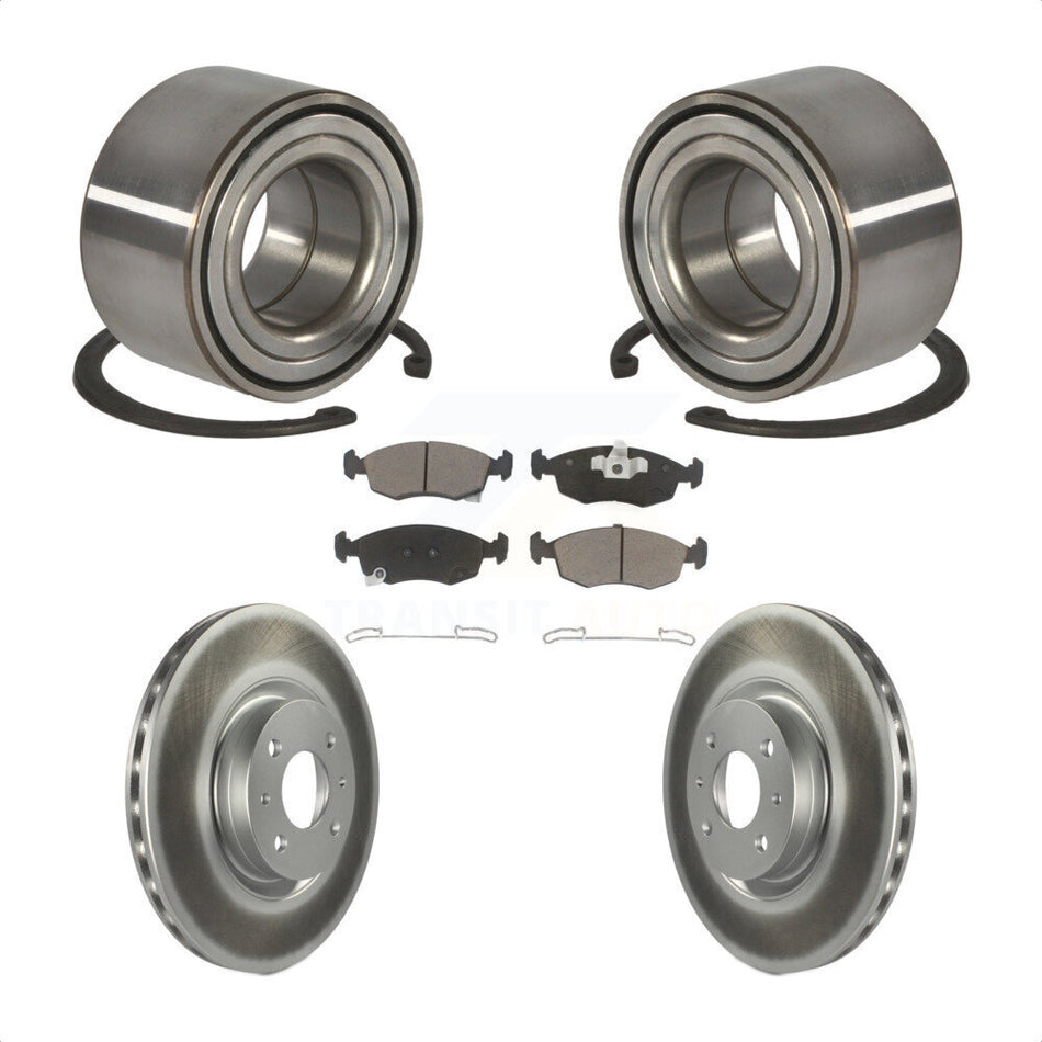 Front Wheel Bearing With Coated Disc Brake Rotors And Ceramic Pads Kit For Fiat 500 KBB-118376