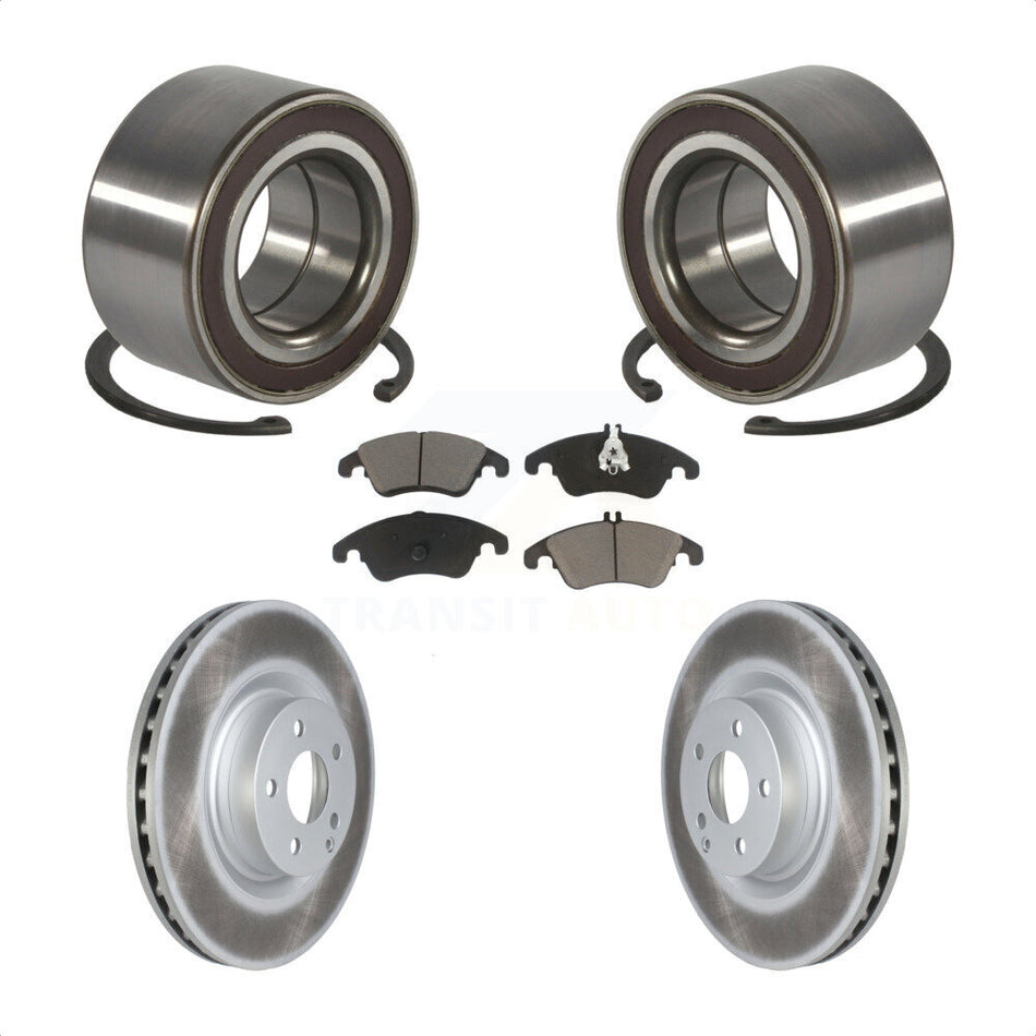 Front Wheel Bearing With Coated Disc Brake Rotors And Ceramic Pads Kit For Mercedes-Benz E400 E550 KBB-118389
