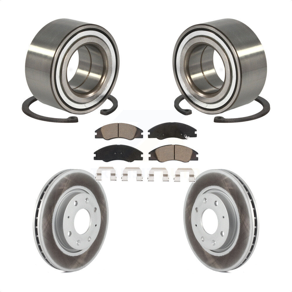 Front Wheel Bearing Coated Disc Brake Rotor And Ceramic Pads Kit For Kia Spectra Spectra5 KBB-118393