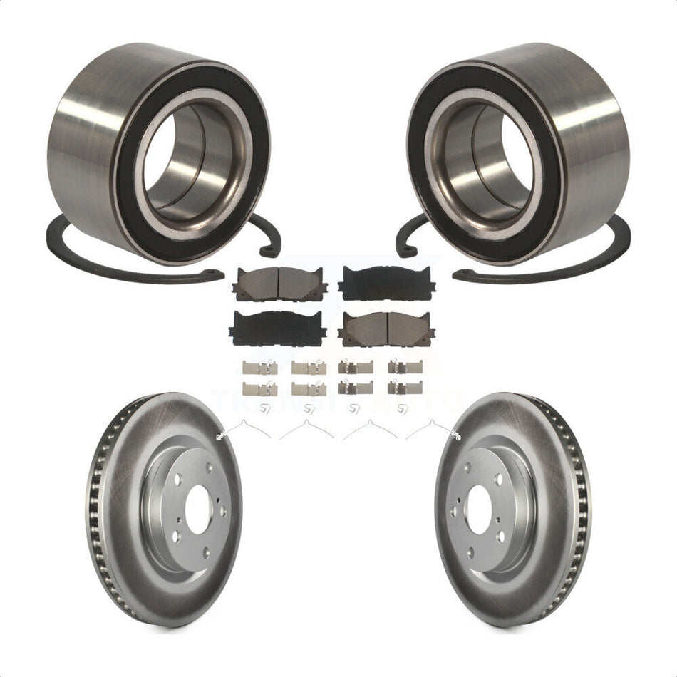 Front Wheel Bearing With Coated Disc Brake Rotors And Ceramic Pads Kit For Toyota Camry Lexus ES350 Avalon ES300h KBB-118396