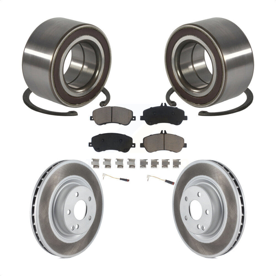 Front Wheel Bearing With Coated Disc Brake Rotors And Ceramic Pads Kit For Mercedes-Benz GLK350 GLK250 KBB-118404
