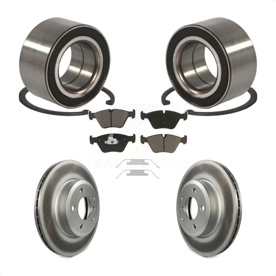 Front Wheel Bearing With Coated Disc Brake Rotors And Ceramic Pads Kit For 2004-2010 BMW X3 KBB-118405
