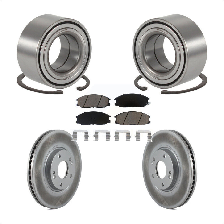 Front Wheel Bearing With Coated Disc Brake Rotors And Ceramic Pads Kit For Hyundai XG350 KBB-118411
