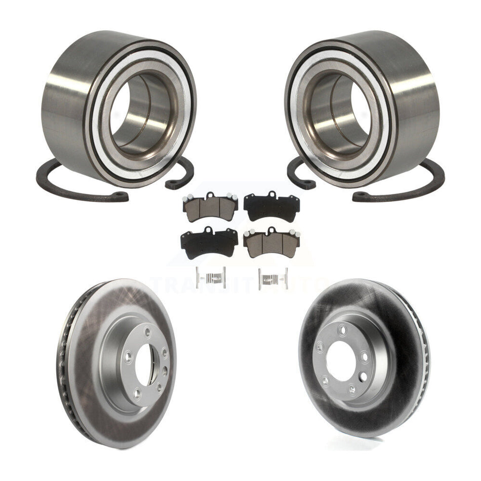 Front Wheel Bearing With Coated Disc Brake Rotors And Ceramic Pads Kit For Audi Q7 Porsche Cayenne Volkswagen Touareg KBB-118427