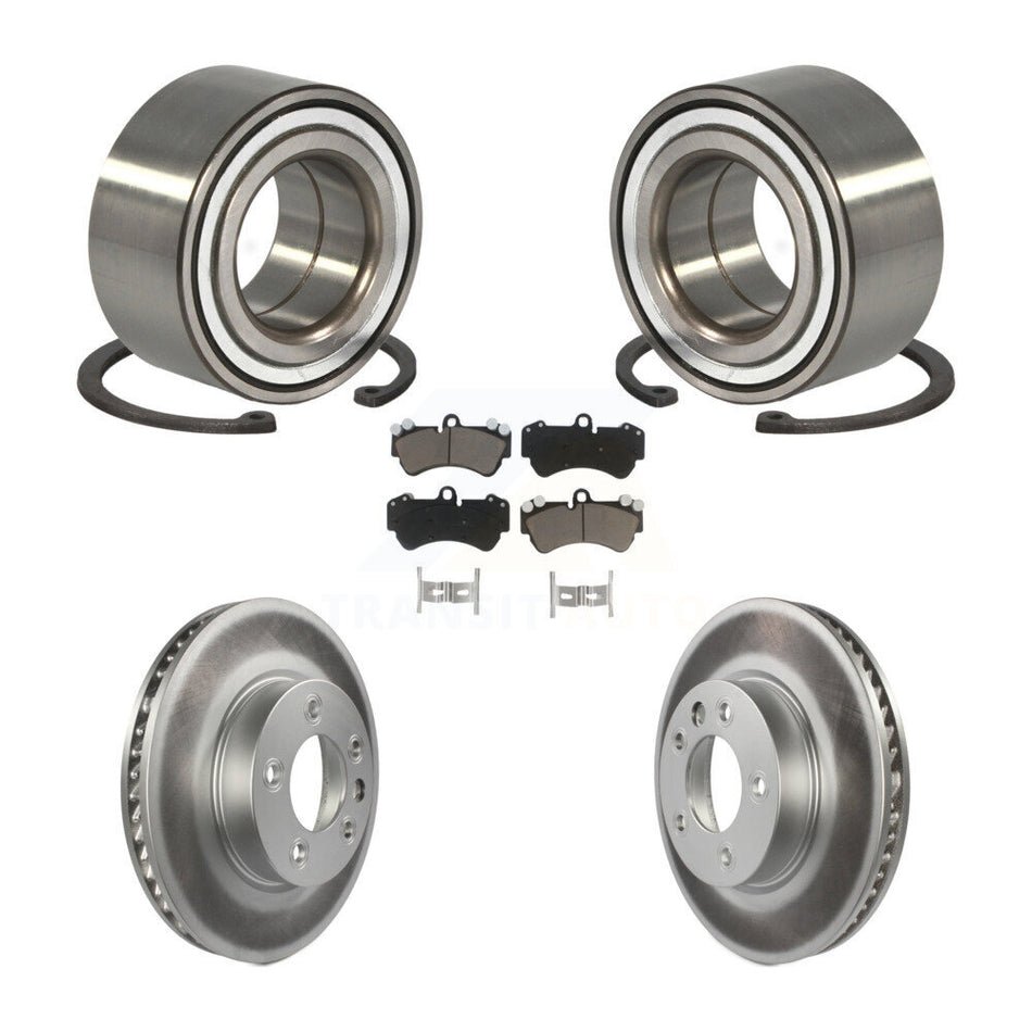 Front Wheel Bearing With Coated Disc Brake Rotors And Ceramic Pads Kit For Porsche Cayenne Volkswagen Touareg KBB-118428