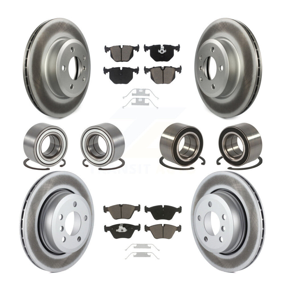 Front Rear Wheel Bearings Coated Disc Brake Rotors And Ceramic Pads Kit (10Pc) For 2004-2010 BMW X3 KBB-118435